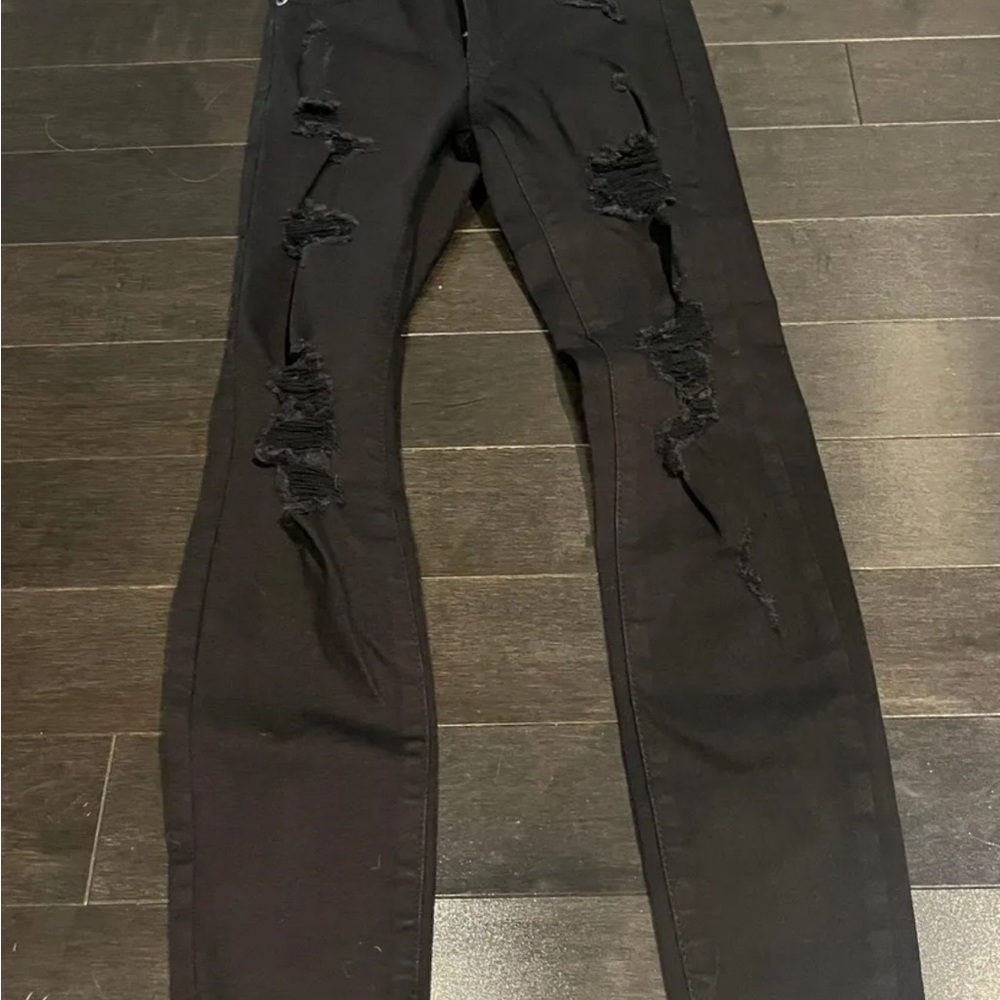 Aeropostale Black Distressed Skinny Jeans